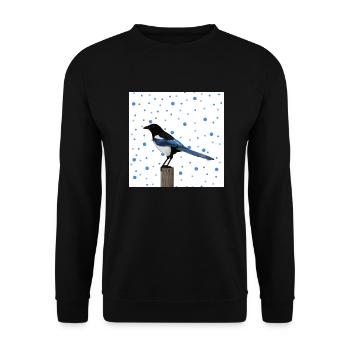 Elster Vogel Tier Geschenk Frauen Männer Kinder - Unisex Pullover - Schwarz - Vorne - Alina (178cm) & Michal (187cm)