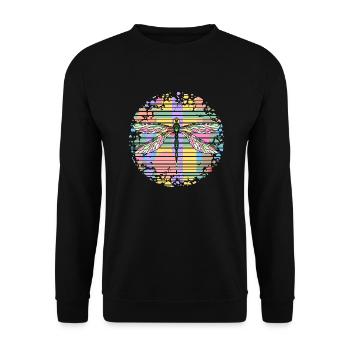 Libellule - Sweat-shirt Unisexe - noir - Devant - Alina (178cm) & Michal (187cm)