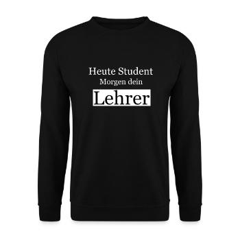 Student Lehramt Uni Spruch lustig - Unisex Pullover - Schwarz - Vorne - Alina (178cm) & Michal (187cm)