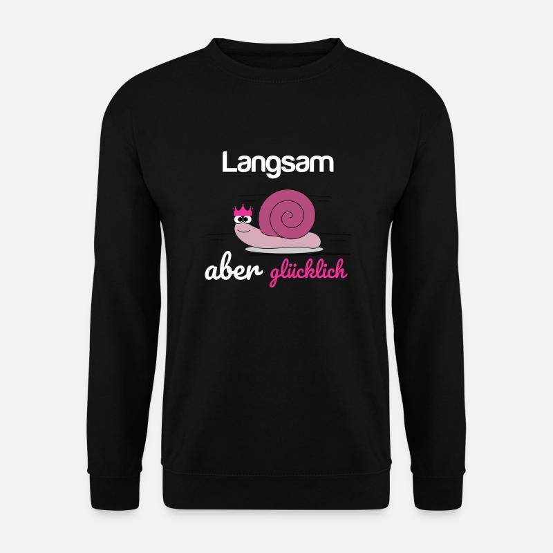 Joggen Schnecke Krone langsam aber glücklich - Unisex Pullover - Schwarz