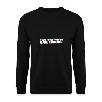Gestern bei offenem Fenster geschlafen - Unisex Pullover - Schwarz - Vorne - Alina (178cm) & Michal (187cm)