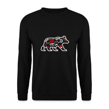 Haida Bear Funny Gift Idea - Unisex Sweatshirt - black - Front - Alina (178cm) & Michal (187cm)