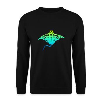 Cadeau de tatouage tribal polynésien Maori Stingray - Sweat-shirt Unisexe - noir - Devant - Alina (178cm) & Michal (187cm)