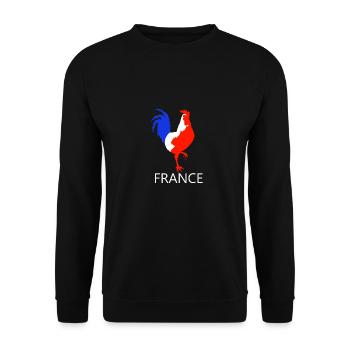 coq bleu blanc rouge - Sweat-shirt Unisexe - noir - Devant - Alina (178cm) & Michal (187cm)