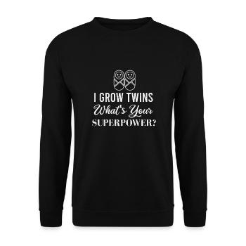 Twins I grow twins what's your superpower Gift - Unisex Sweatshirt - black - Front - Alina (178cm) & Michal (187cm)