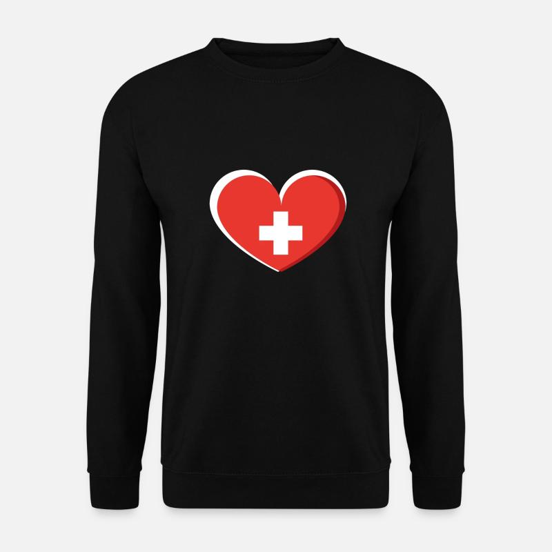 Schweiz Switzerland Swiss Flagge Geschenk - Unisex Pullover - Schwarz