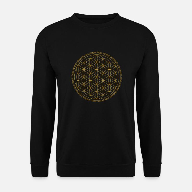 Blume des Lebens | Energie - Lebenskraft - Leben - Unisex Pullover - Schwarz