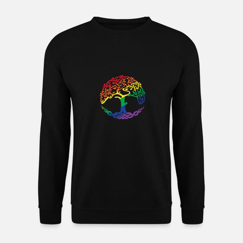 Keltische Symbole Lebensbaum Regenbogen Geschenk - Unisex Pullover - Schwarz
