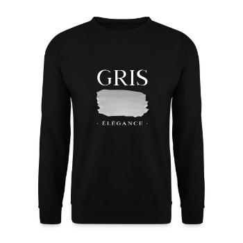 Elegance Gray - Minimalist Brush - - Unisex Sweatshirt - black - Front - Alina (178cm) & Michal (187cm)