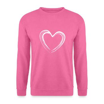 Cœur - cœur blanc - Sweat-shirt Unisexe - rose - Devant