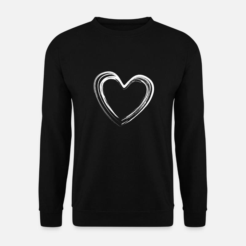Heart - white heart - Unisex Sweatshirt - black