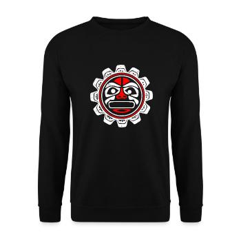 Cadeau de tatouage tribal amérindien Haida Sun - Sweat-shirt Unisexe - noir - Devant - Alina (178cm) & Michal (187cm)