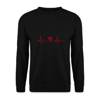 Heartbeat Psych Symbol Psi Psychology Gift - Unisex Sweatshirt - black - Front - Alina (178cm) & Michal (187cm)