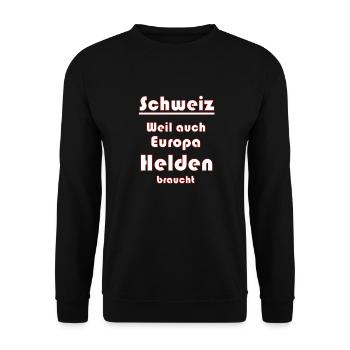 Schweiz Schweizer Spruch - Unisex Pullover - Schwarz - Vorne - Alina (178cm) & Michal (187cm)