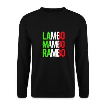 Lambo Mambo Rambo Pun Funny - Unisex Sweatshirt - black - Front - Alina (178cm) & Michal (187cm)