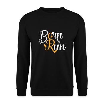 Jogger Born to Run Geschenkidee - Unisex Pullover - Schwarz - Vorne - Alina (178cm) & Michal (187cm)