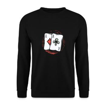 Poker | Cartes De Cartes De Poker Cartes Cadeaux - Sweat-shirt Unisexe - noir - Devant - Alina (178cm) & Michal (187cm)