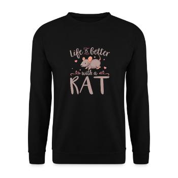 House rats | Rat pets rodent gift idea - Unisex Sweatshirt - black - Front - Alina (178cm) & Michal (187cm)