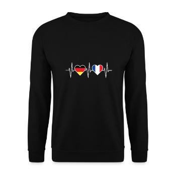 Allemagne france amitié battement de coeur - Sweat-shirt Unisexe - noir - Devant - Alina (178cm) & Michal (187cm)