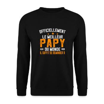 Meilleur Papy Cadeau Personnalisé - Sweat-shirt Unisexe - noir - Devant - Alina (178cm) & Michal (187cm)