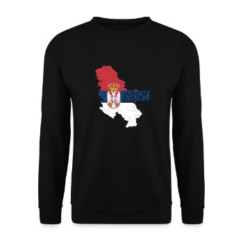 Serbia Balkan | Serbian Serb flag gift ideas - Unisex Sweatshirt - black - Front - Alina (178cm) & Michal (187cm)