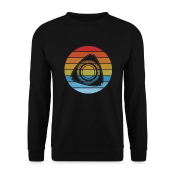 Vintage retro stripe rotary rotary piston engine - Unisex Sweatshirt - black - Front - Alina (178cm) & Michal (187cm)