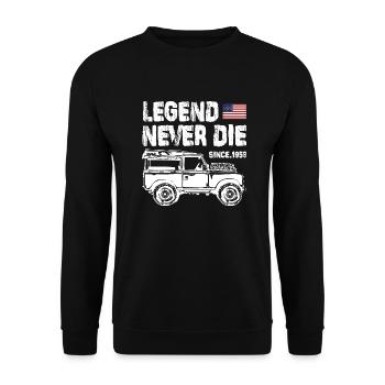 Jeep Legend Never La - Sweat-shirt Unisexe - noir - Devant - Alina (178cm) & Michal (187cm)