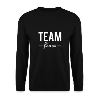 Team flemme - Sweat-shirt Unisexe - noir - Devant - Alina (178cm) & Michal (187cm)