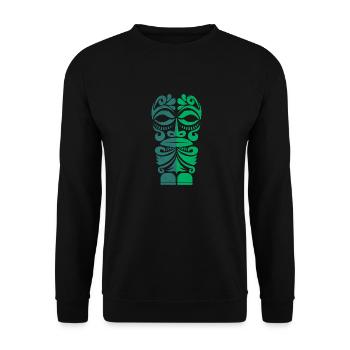 Cadeau de tatouage tribal polynésien Marquises Tiki - Sweat-shirt Unisexe - noir - Devant - Alina (178cm) & Michal (187cm)
