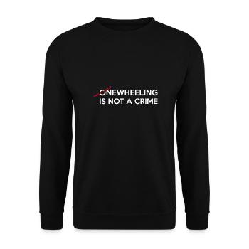 onewheeling is not a crime white, ow shirt , float - Sweat-shirt Unisexe - noir - Devant - Alina (178cm) & Michal (187cm)