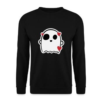 Cute lovely ghost - Unisex Sweatshirt - black - Front - Alina (178cm) & Michal (187cm)