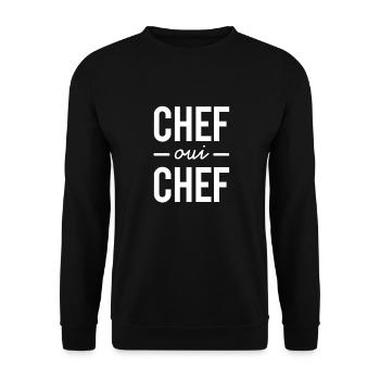 Chef oui chef - Sweat-shirt Unisexe - noir - Devant - Alina (178cm) & Michal (187cm)