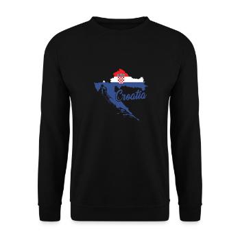 Croatia | Balkan Croatian Croatian flag gift - Unisex Sweatshirt - black - Front - Alina (178cm) & Michal (187cm)