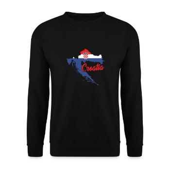 Kroatien Balkan | Kroatisch Kroate Urlaub Geschenk - Unisex Pullover - Schwarz - Vorne - Alina (178cm) & Michal (187cm)