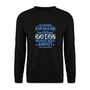 Bayerin | Bayern Bayrisch Oberbayern Geschenkideen - Unisex Pullover - Schwarz - Vorne - Alina (178cm) & Michal (187cm)