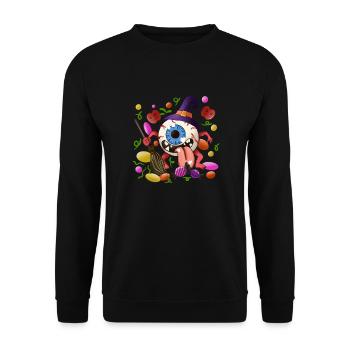 Eyeball Candy Happy Halloween Gift - Unisex Sweatshirt - black - Front - Alina (178cm) & Michal (187cm)