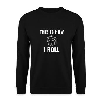 20 sided dice roll white - Unisex Pullover - Schwarz - Vorne - Alina (178cm) & Michal (187cm)