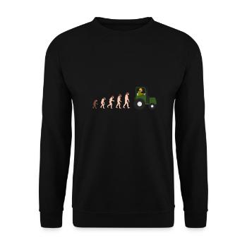 Evolution Bauer Lustige Geschenkidee - Unisex Pullover - Schwarz - Vorne - Alina (178cm) & Michal (187cm)
