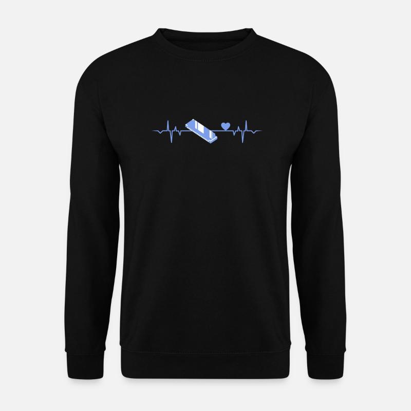 Harmonica Heartbeat - Unisex Sweatshirt - black