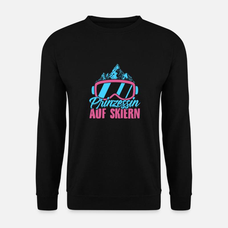 Ski Prinzessin Skier Skifahrer Skifahren Geschenke - Unisex Pullover - Schwarz