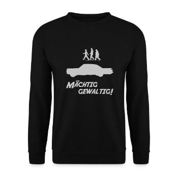 Mächtig gewaltig - Unisex Pullover - Schwarz - Vorne - Alina (178cm) & Michal (187cm)