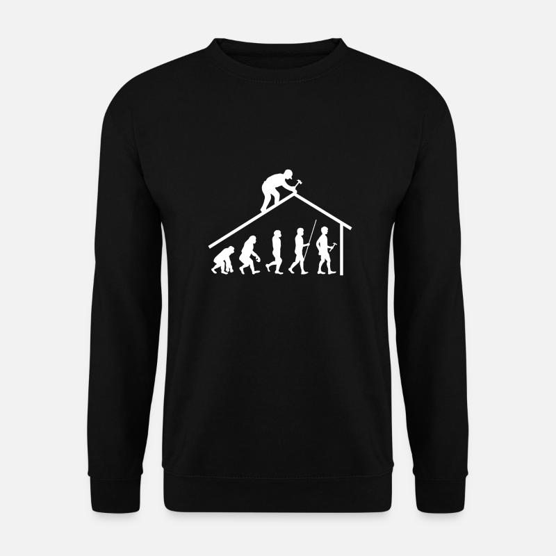 Evolution Zimmerer Dachdecker Geschenk - Unisex Pullover - Schwarz