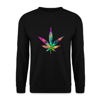 CannabisColorful - Unisex Sweatshirt - black - Front - Alina (178cm) & Michal (187cm)
