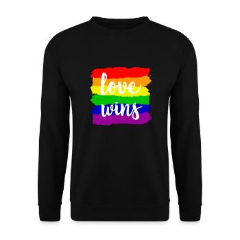 LGBT - l'amour gagne - gay - lesbienne - arc en ciel - Sweat-shirt Unisexe - noir - Devant - Alina (178cm) & Michal (187cm)