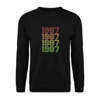 Jahrgang 1987 - Unisex Pullover - Schwarz - Vorne - Alina (178cm) & Michal (187cm)
