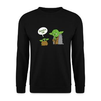 Boomer ok - Unisex Pullover - Schwarz - Vorne - Alina (178cm) & Michal (187cm)