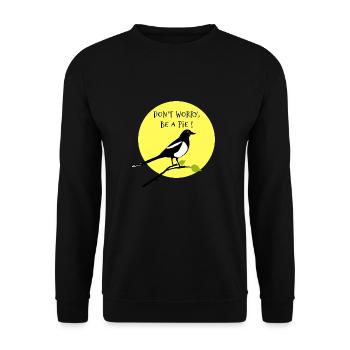 Mach dir keine Sorgen, sei ein Kuchen! - Unisex Pullover - Schwarz - Vorne - Alina (178cm) & Michal (187cm)
