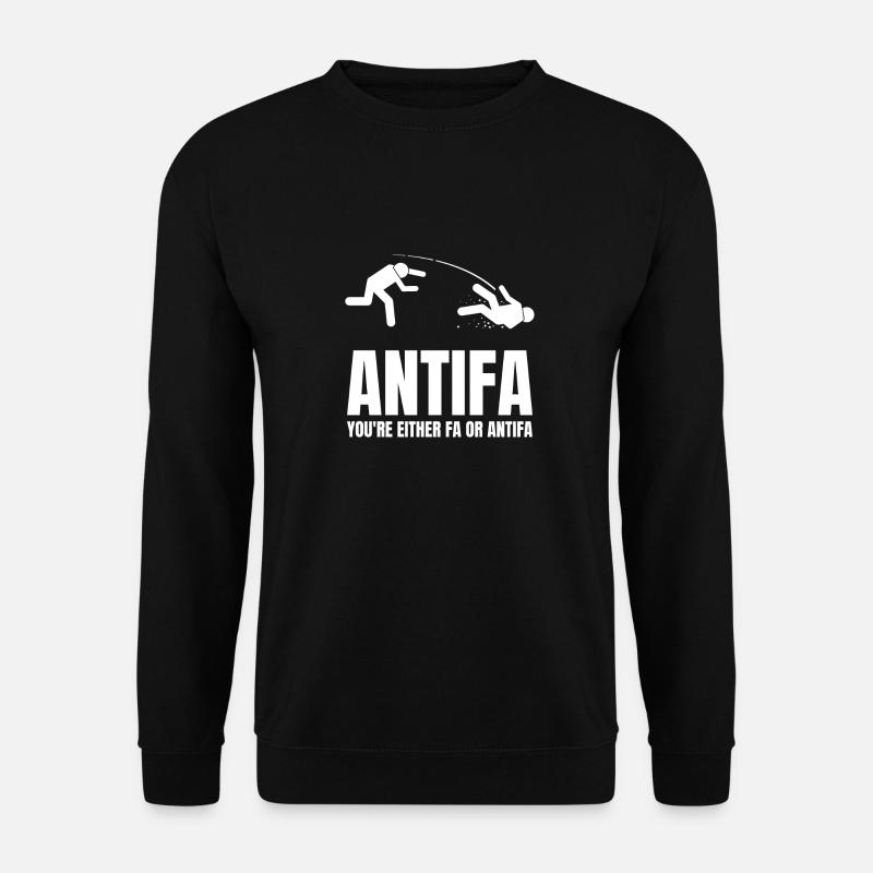 Antifa - You're Either Fa or Antifa - Unisex Sweatshirt - black
