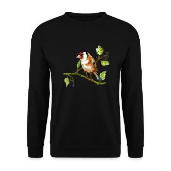 Bunter Vogel - Unisex Pullover - Schwarz - Vorne - Alina (178cm) & Michal (187cm)
