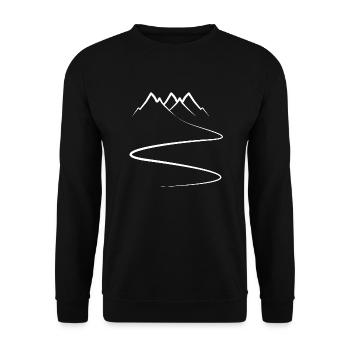 Mountains - path - skiing - hiking - trail - curves - Unisex Sweatshirt - black - Front - Alina (178cm) & Michal (187cm)
